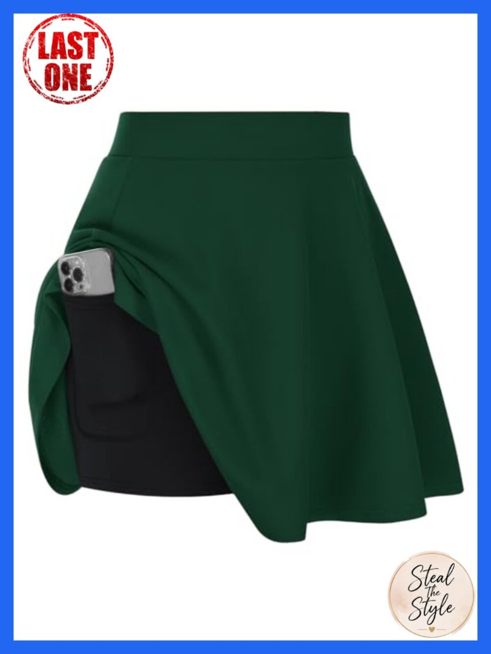 Plus Size Skater Skirt High Waist Flared Skorts with Pockets